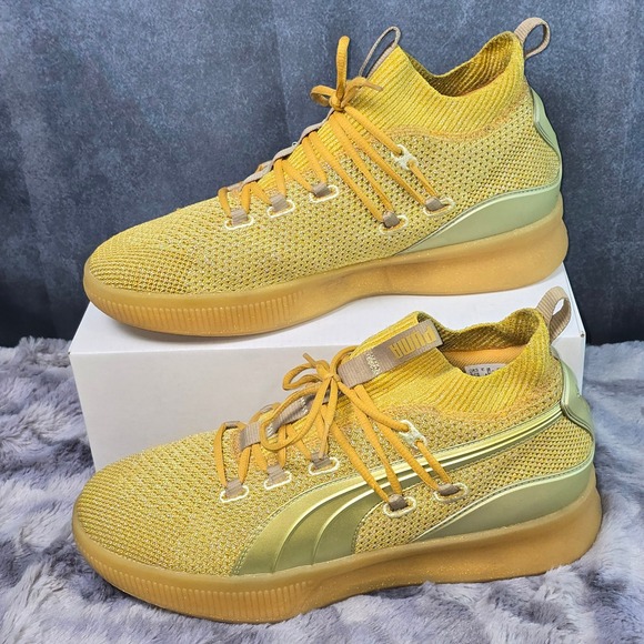 Puma Other - Puma Clyde Court Title Run Gold Metallic Basketball Shoes‎ Mens 10.5